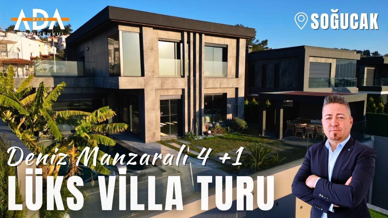 KUŞADASI SOĞUCAK’TA PANORAMİK DENİZ MANZARALI TRİPLEKS LÜKS VİLLA TURU