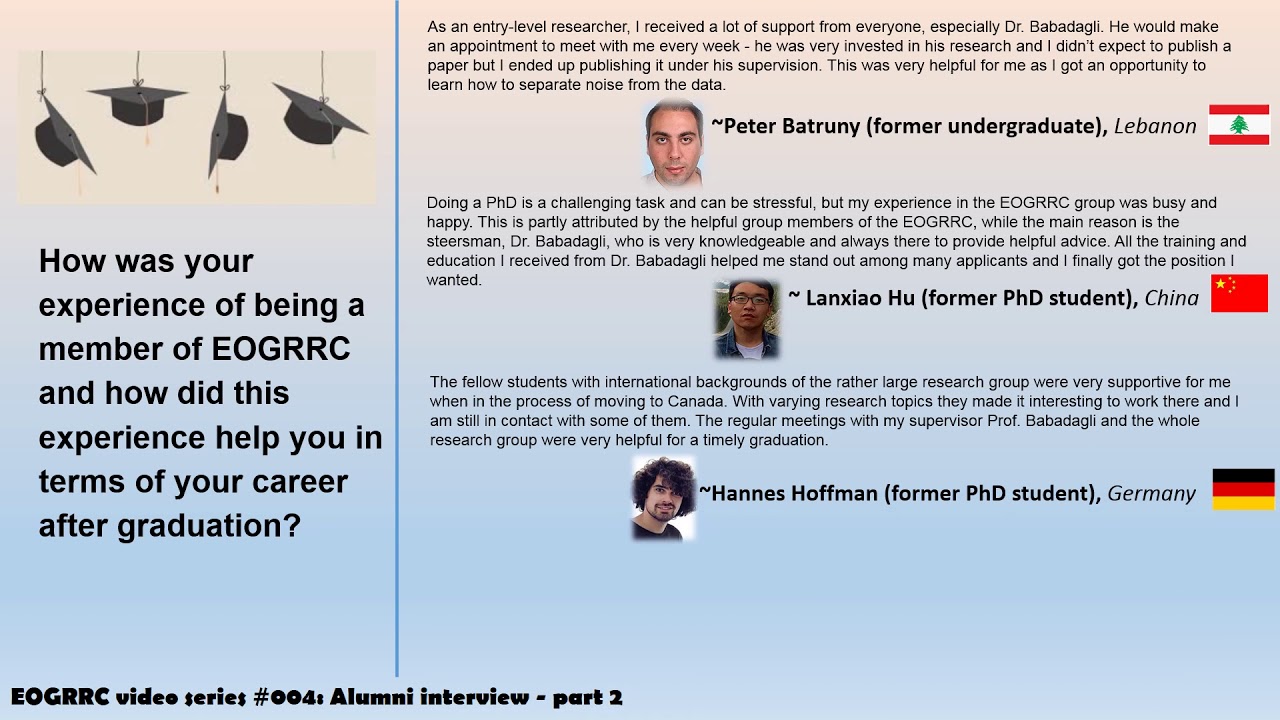 EOGRRC Video Series: Alumni Interview Video Part 2