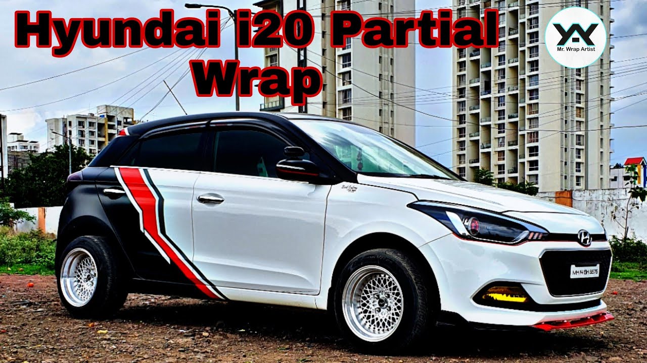 #Hyundai i20 Partial Wrap | Car Wrapping| mr wrap artist  #carwrapping #vinylwrap #modified #youtube