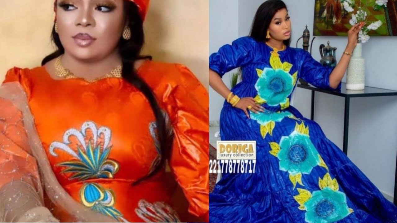 🆕Vol7🔥Tabaski2023: robes en Bazin riche et Getzner très colorées pour cérémonies femmes