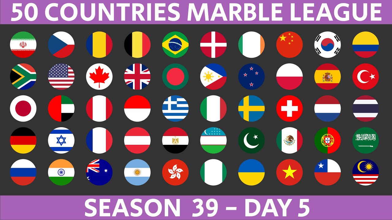 50 Countries Marble Race League Season 39 Day 5/10 Marble Race in Algodoo