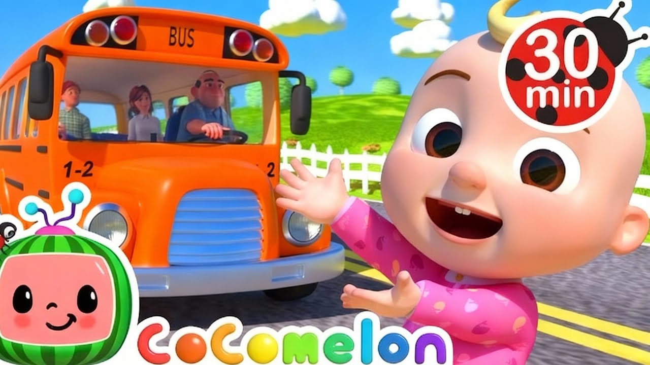 Wheels on the Bus - Nursery Rhymes & Kids Songs with Cars and Trucks