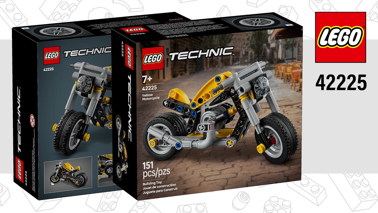 Желтый мотоцикл LEGO Technic (42225) [151 деталь] Быстрая сборка @TopBrickBuilderLite