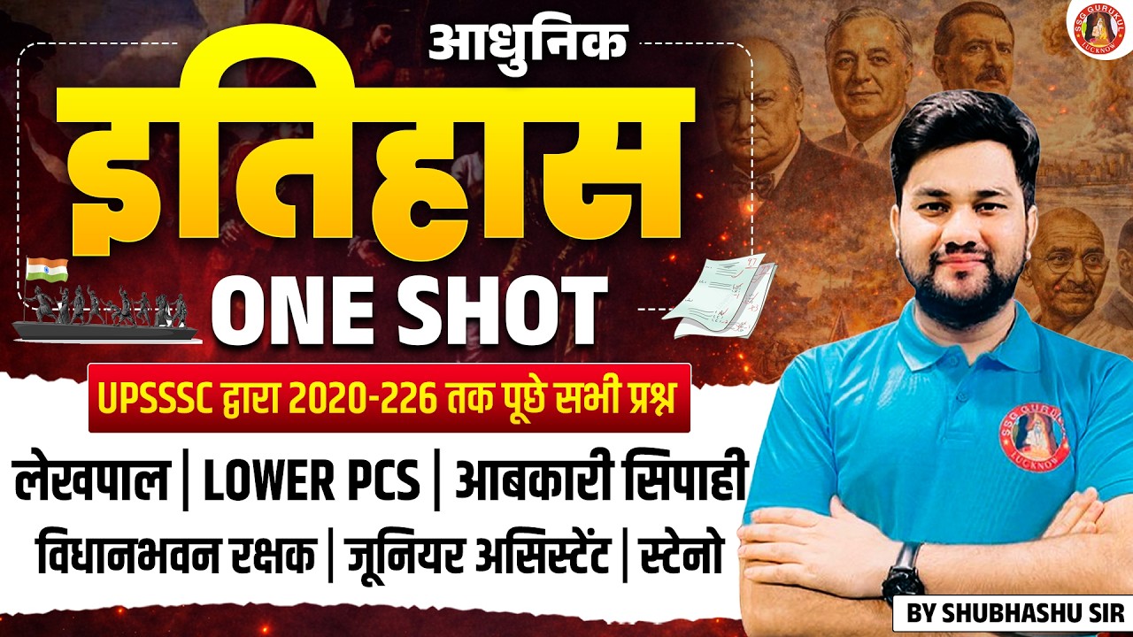 UPSSSC Modern History Previous Year Question 2015 to 2026 | UP Lekhpal, Lower PCS Exams