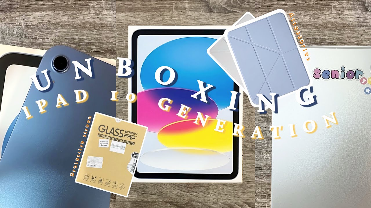 انبوكسينج ايباد الجيل العاشر٠كفرات٠تريكيب شاشه الحمايه… unboxing iPad 10th gen (blue)