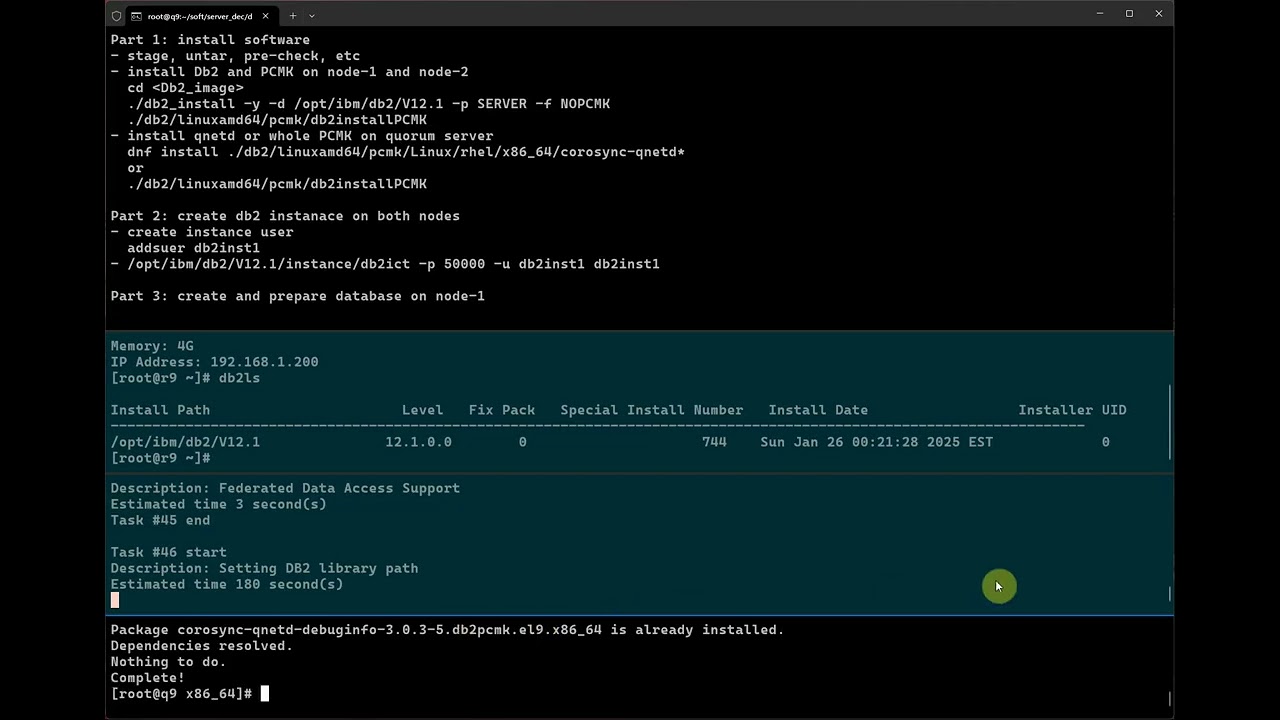 Basic setup of Pacemaker managed Db2 2-node HADR with QDevice Quorum Part 1