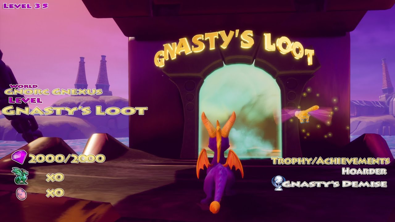 Spyro The Dragon: Level 35 / Gnasty's Loot Level (100%) - HTG