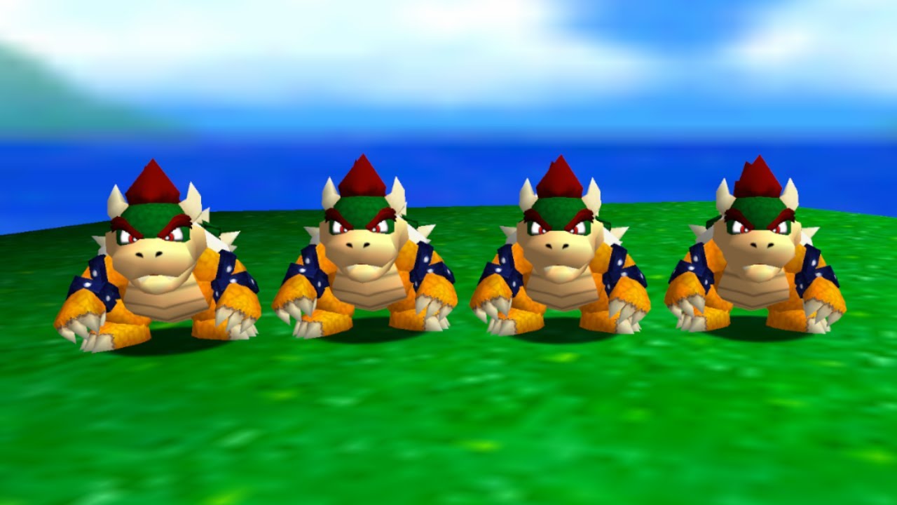 Bowser in Mario 64 (4 Players) - Full Game 100% Walkthrough
