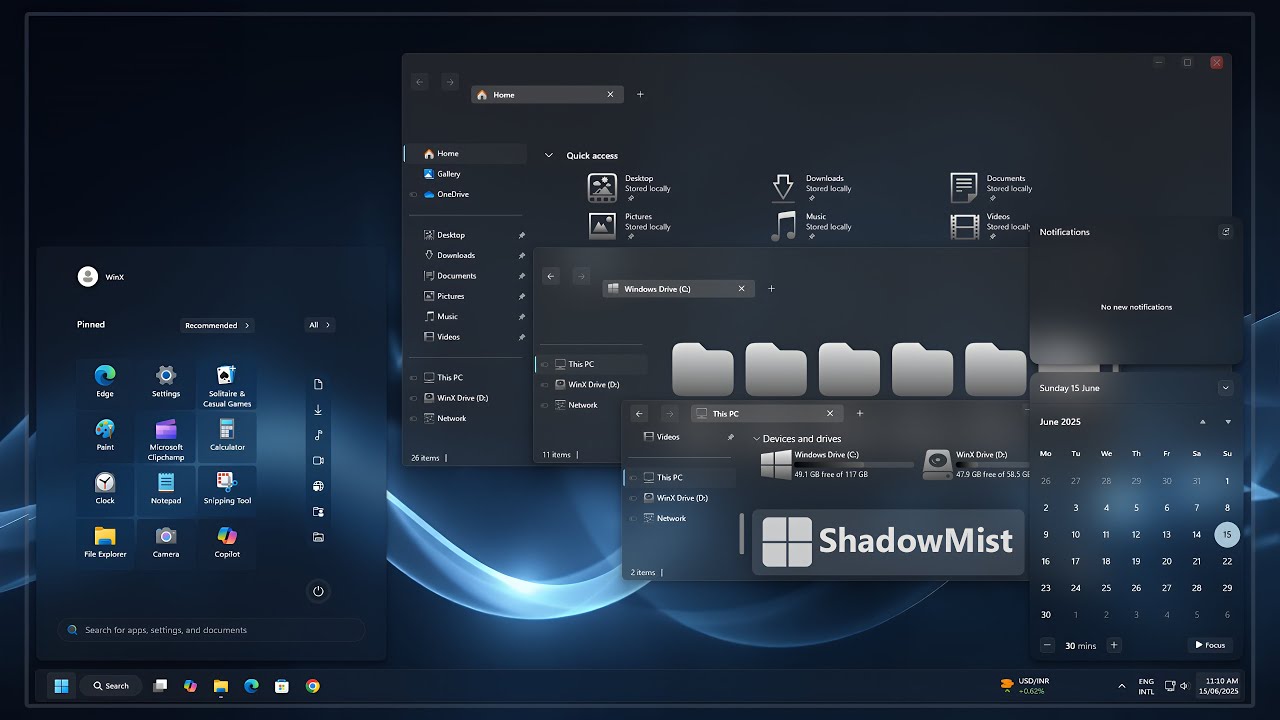 Windows 11 - ShadowMist Edition Setup | New Futuristic Dark Theme Tutorial