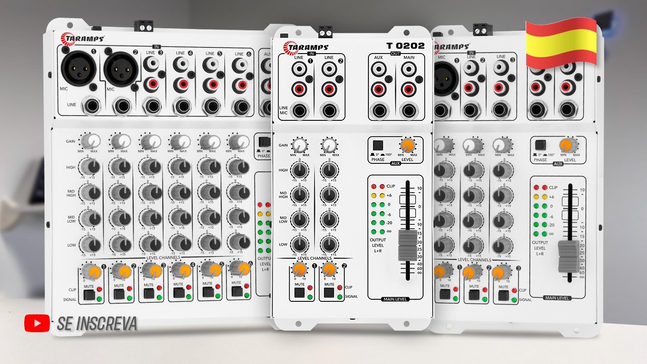 Consolas Mezcladoras de Audio Taramps T-0202, T-0302 y T-0602