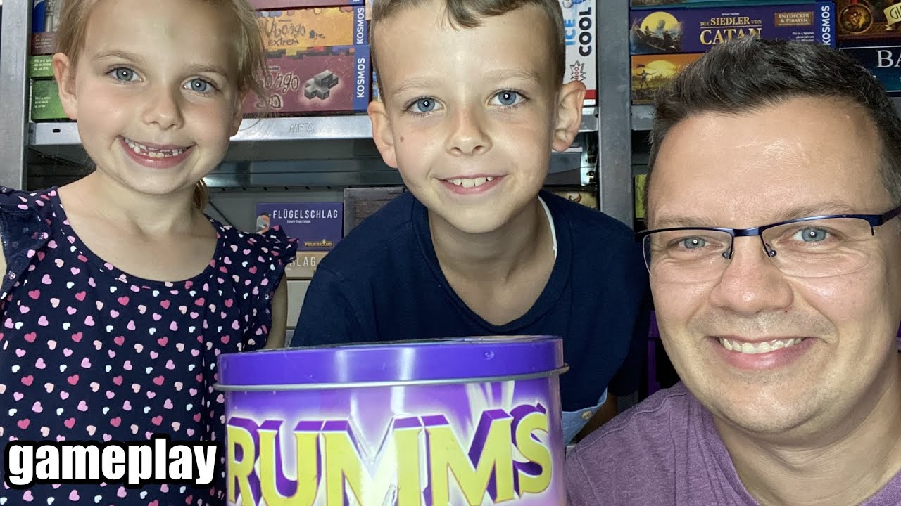 Rumms (Kosmos) gameplay mit Alina und Elias - Schnippspiel für Jung und Alt