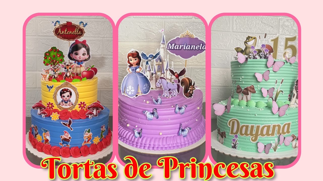 PRINCESAS, 3 MODELOS EN CHANTILLY... #chantilli #decoracion #tortasfaciles 