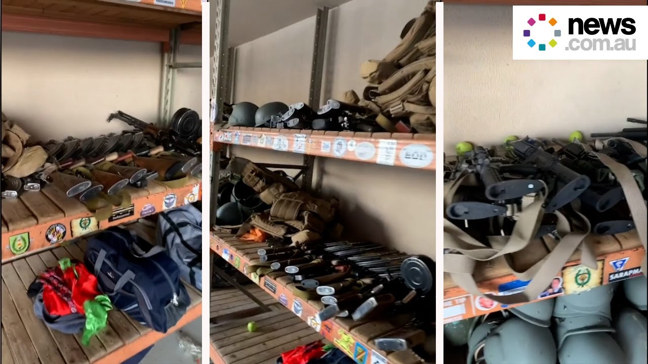 US contractor shows abandoned weapons at Kabul Airport