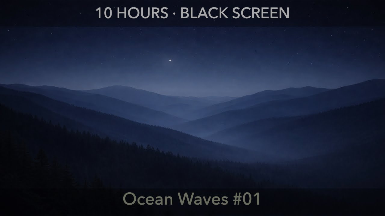 Ocean Waves 01 for Relaxation - 10 Hours Black Screen | Deep Rest Sounds