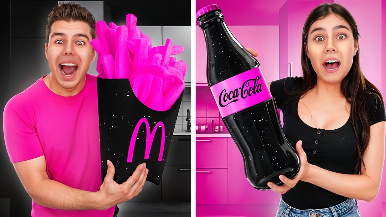 Reto Rosa vs Negro: ¿Cuál Ganará? | Con Nastya y Artem | Desafíos Locos