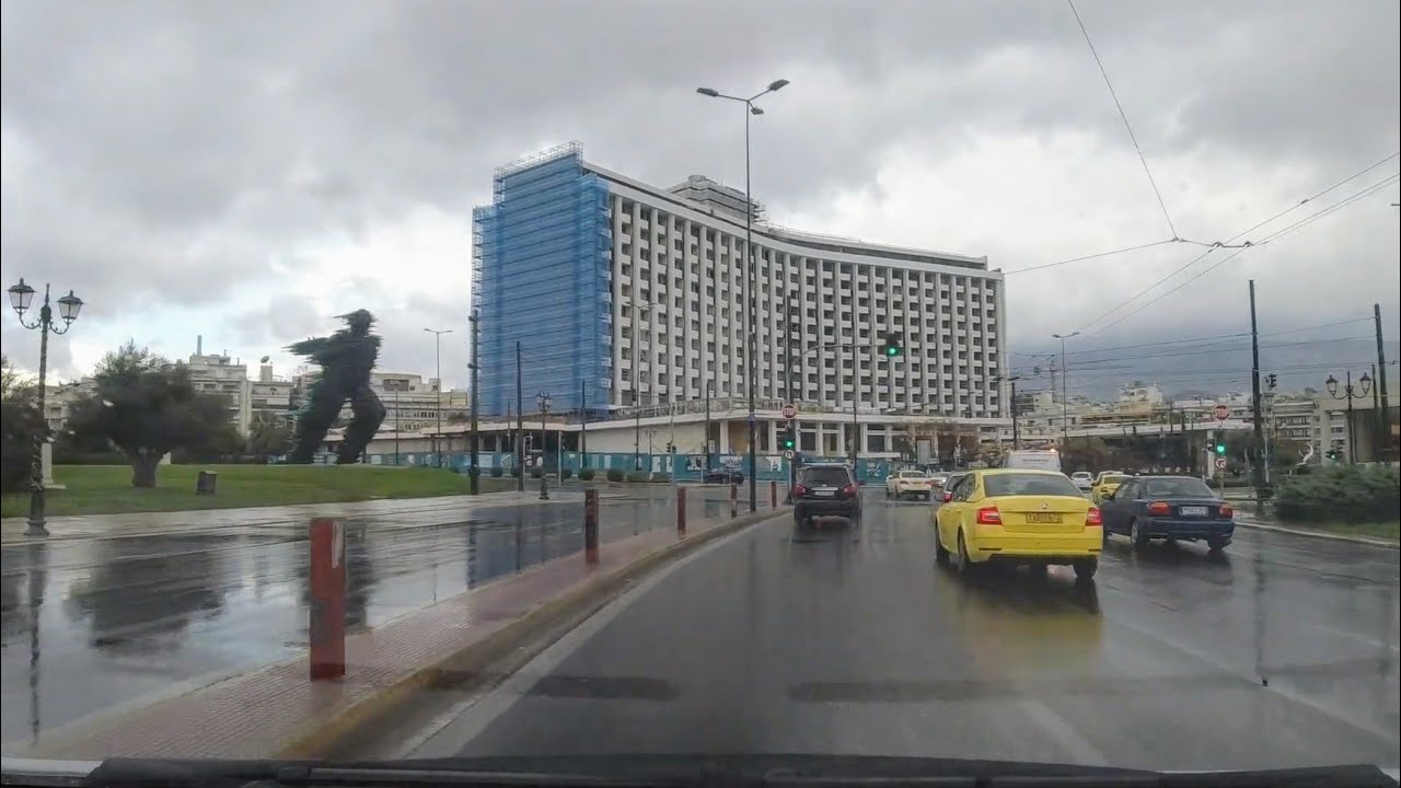 Driving in Athens. L. Syggroy, Syntagma, Vasilissis Sofias, L Kifisias.