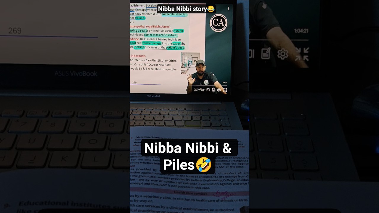 Exemption under GST CA Inter Jasmeet Sir Nibba Nibbi Story 😂 