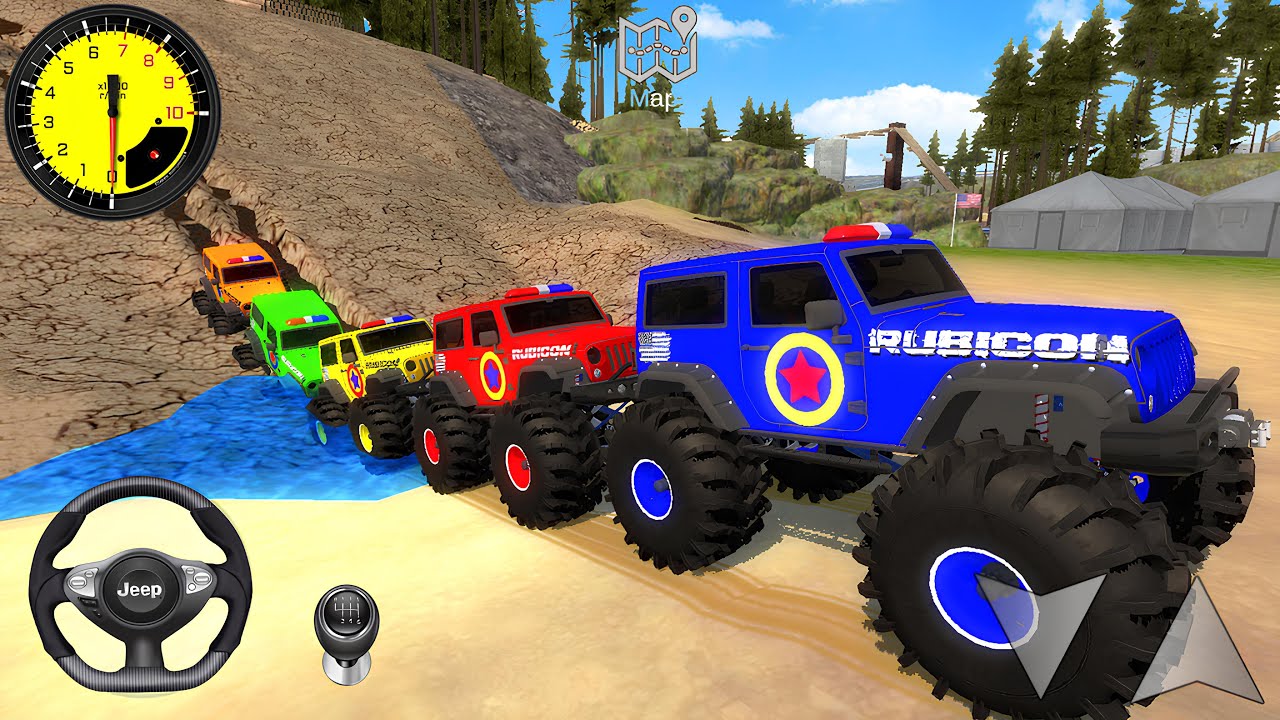 Juegos De Carros - Offroad Racing Stunts Jeep 4x4 Rubicon #2 - Driving Dirt Cars - Android GamePlay