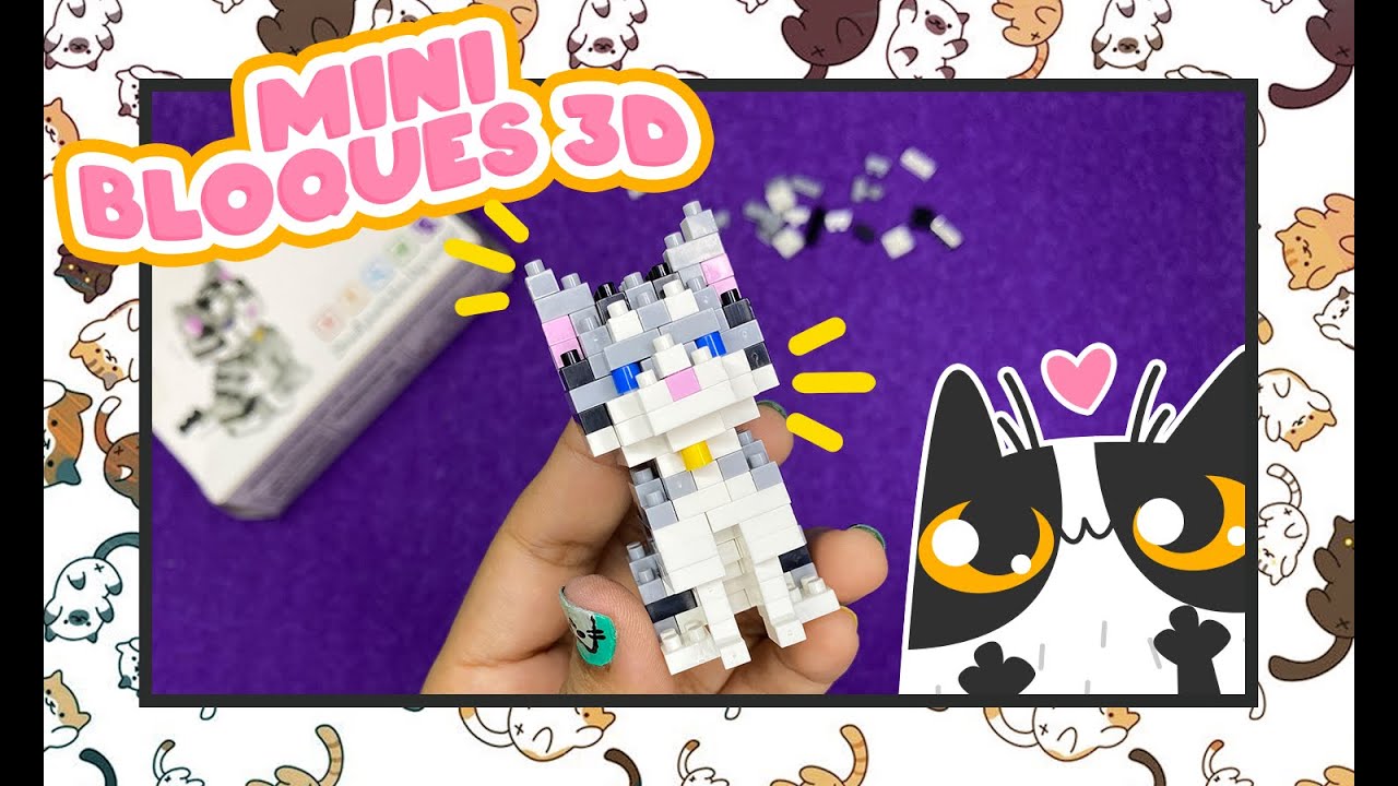 Armando un Gatito con Mini bloques 3D de construcci&oacute;n 🩷😺🐾