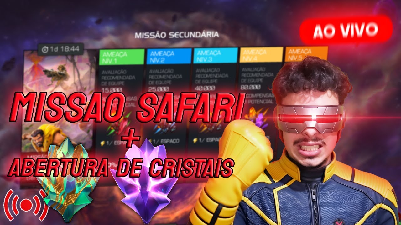 EM BUSCA DO RHINO + ABRINDO MUUUITOS CRISTAIS (LIVE) - MARVEL Contest of Champions
