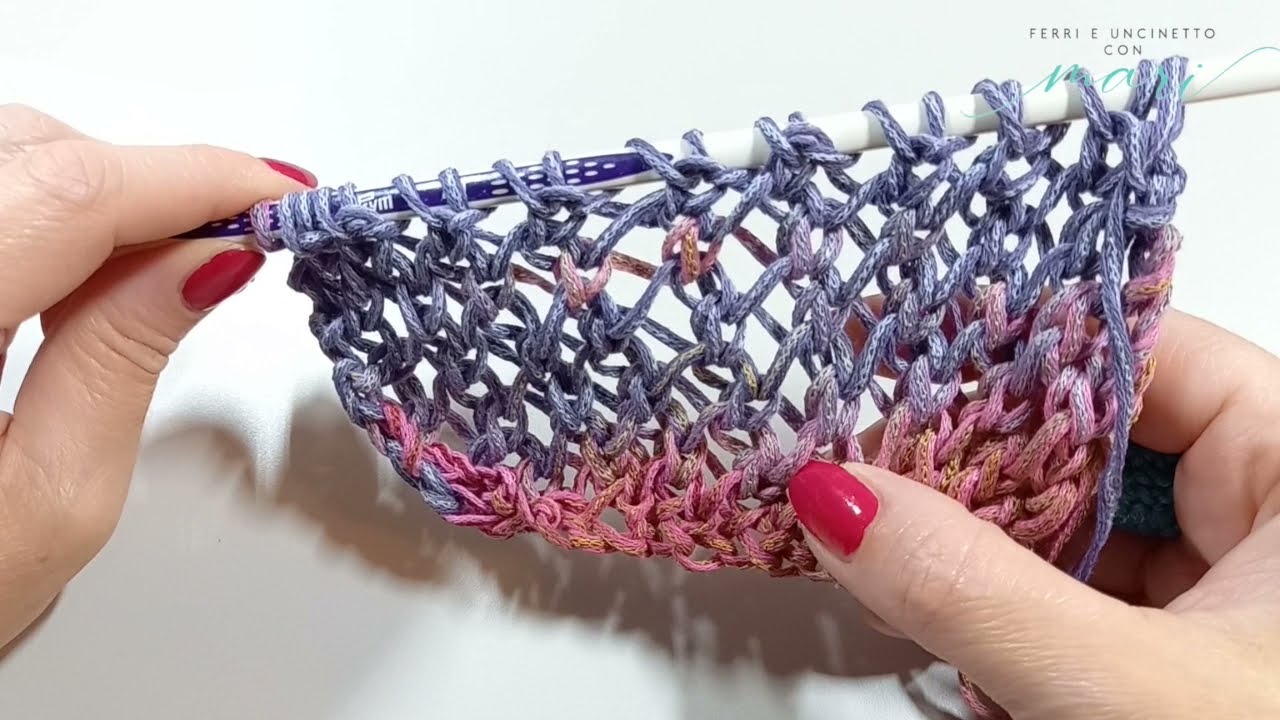 Punto Fantasia #2 tutorial ai ferri 💕Ferri e uncinetto con Mari💕
