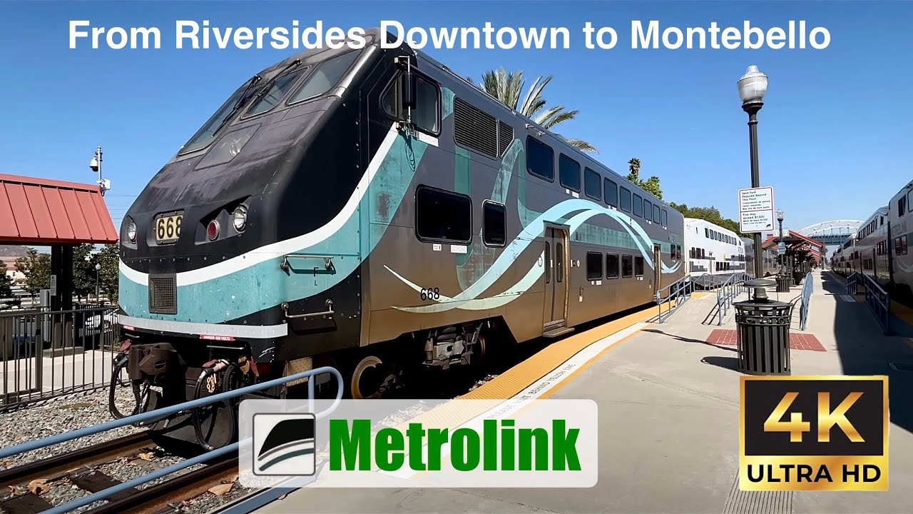Riding Metrolink’s Riverside Line from Downtown Riverside Station to Montebello/Commerce station. 