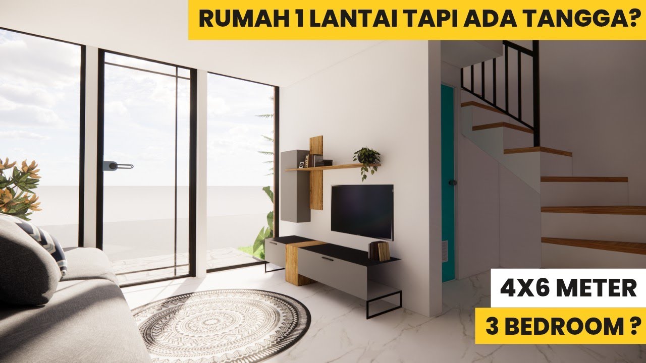 Tiny House 4x6 Meter 3 Bedrooms | Tampak 1 Lantai, Dalam 2 Lantai