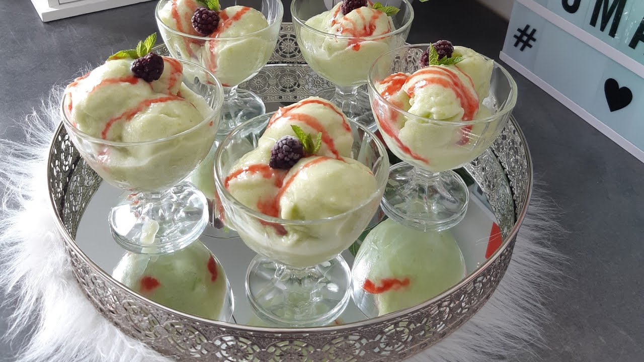 glace au melon🍈🍈  بمكونين فقط حضري أروع كلاص او أيس كريم بدون كريمة