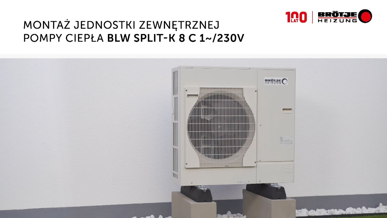 Pompa ciepła BRÖTJE Split-K C  - montaż jednostki zewnętrznej