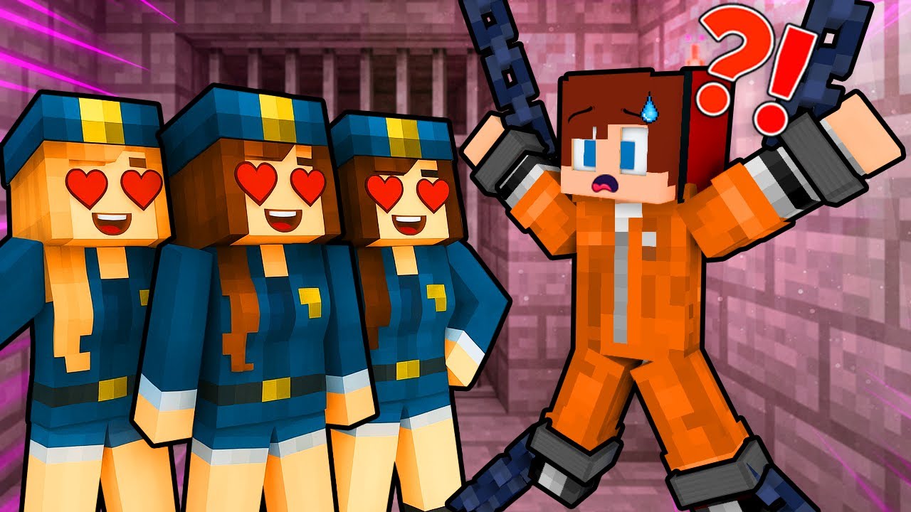 JJ Criminal Runs Away from Lover Girl  Police from Jail - Maizen Minecraft Animation
