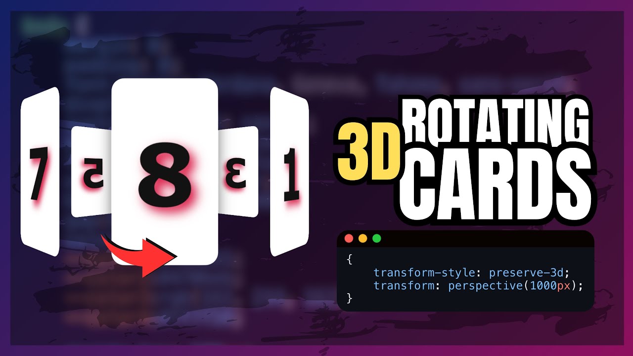 3D rotating cards using CSS