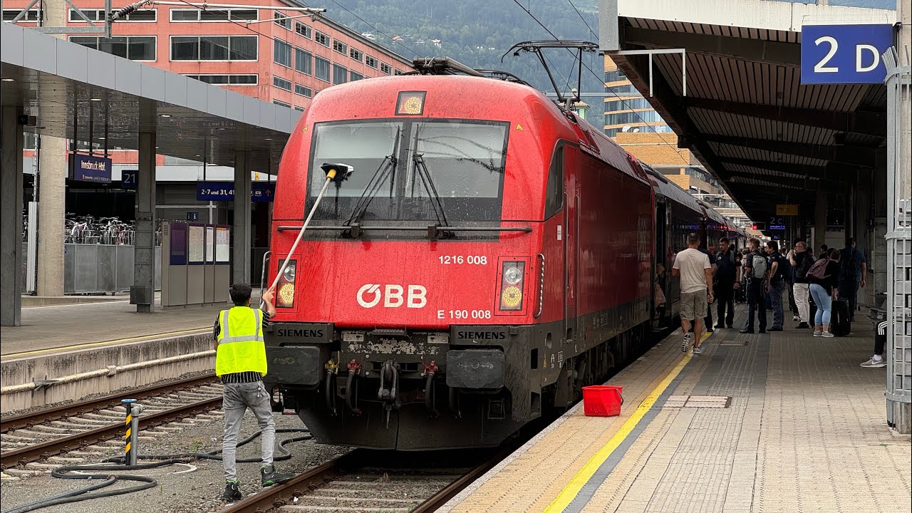 Züge Innsbruck Hbf (08.08.2024, 4K HDR)