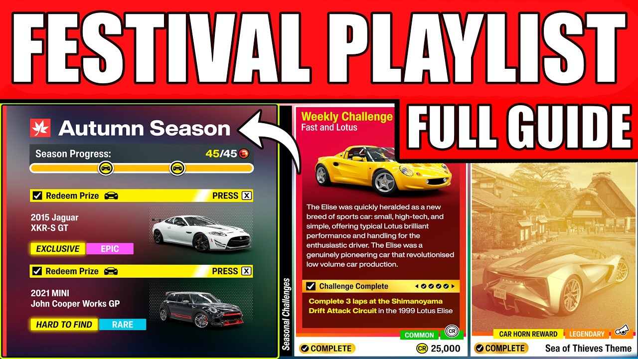 Forza Horizon 6: Полный гайд по фестивальному плейлисту (Осенний сезон, серия 5) и все награды