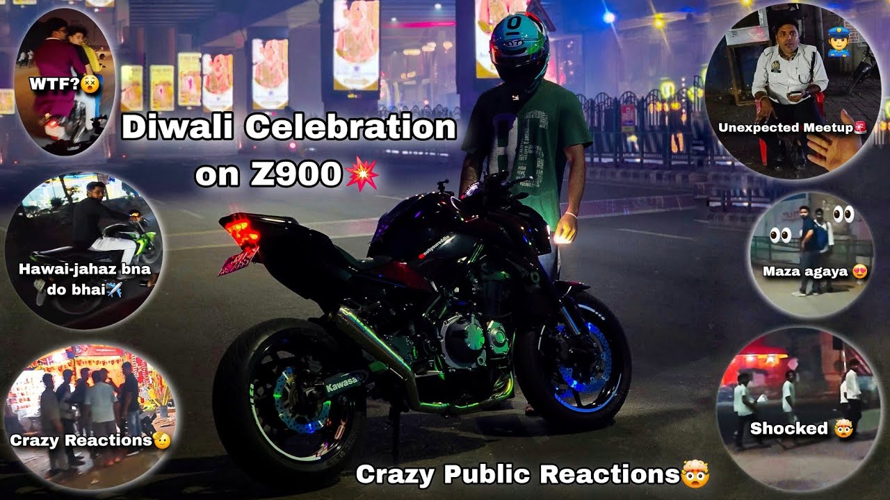 Diwali Night Ride on Z900 | City of Lights & Crazy Public Reactions 🔥