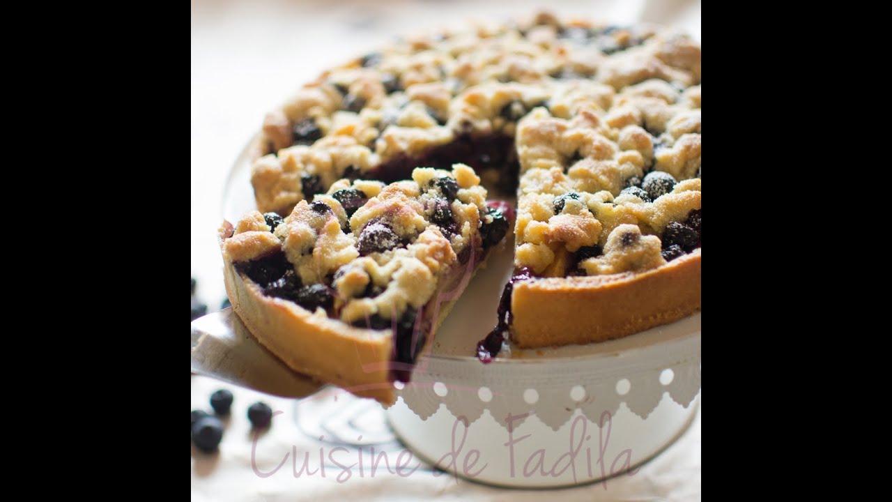 Tarte aux pommes myrtilles et streusel , Blueberry apple streusel tart
