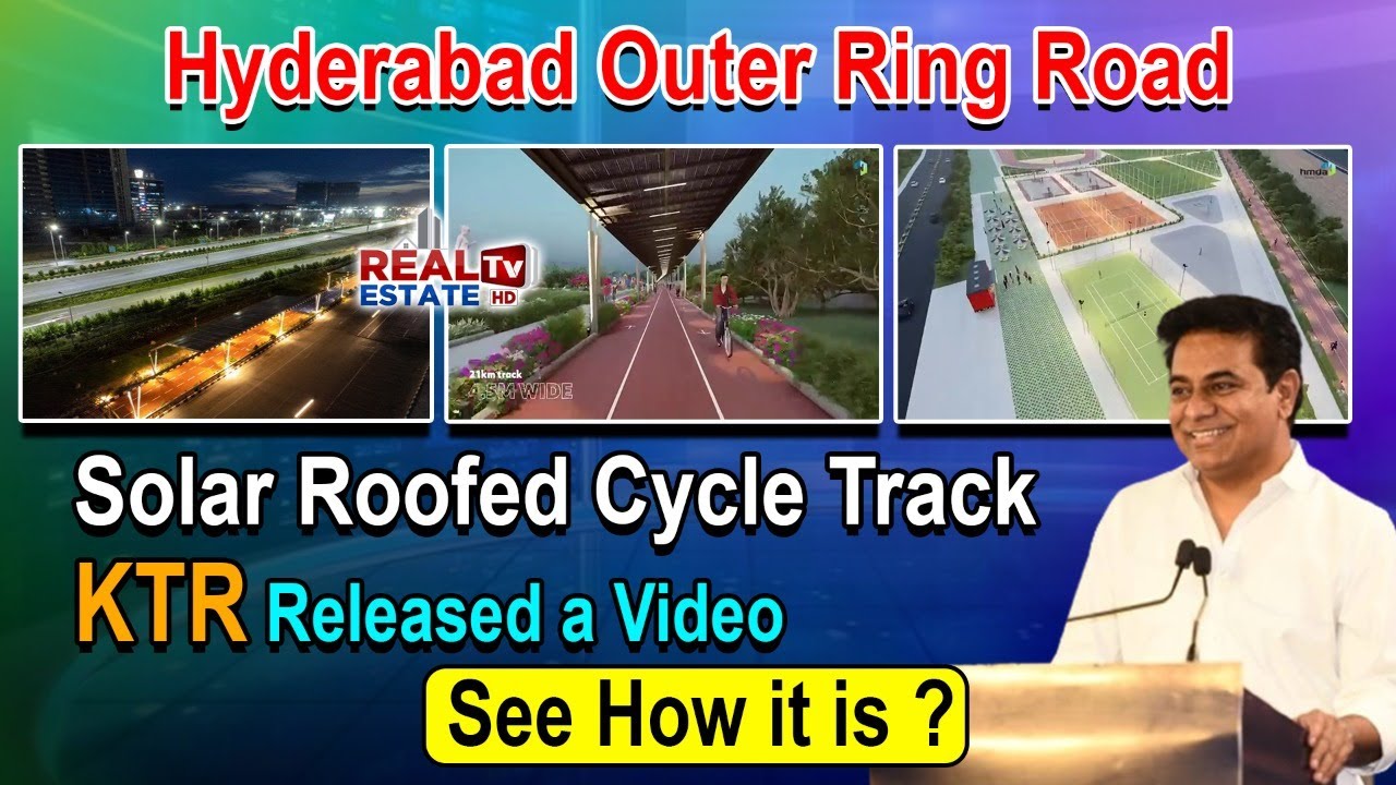 Real Estate Tv Hd | Solar Roofed Cycle track @Hyderabad Outer Ring Road | KTR tweets Animation Video
