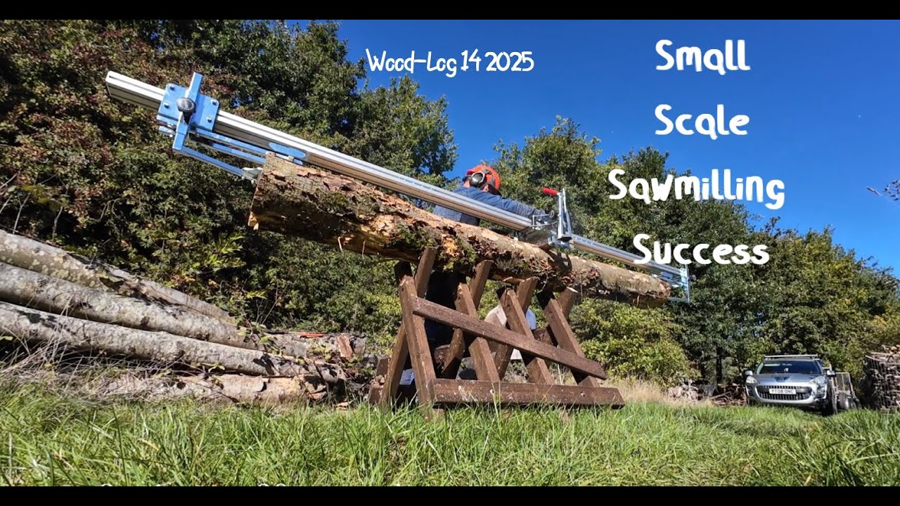 Planking Small Logs with a Chainsaw Mill, Logosol Sawmill vs Clampmill.  A Woodland Vlog 14 2025