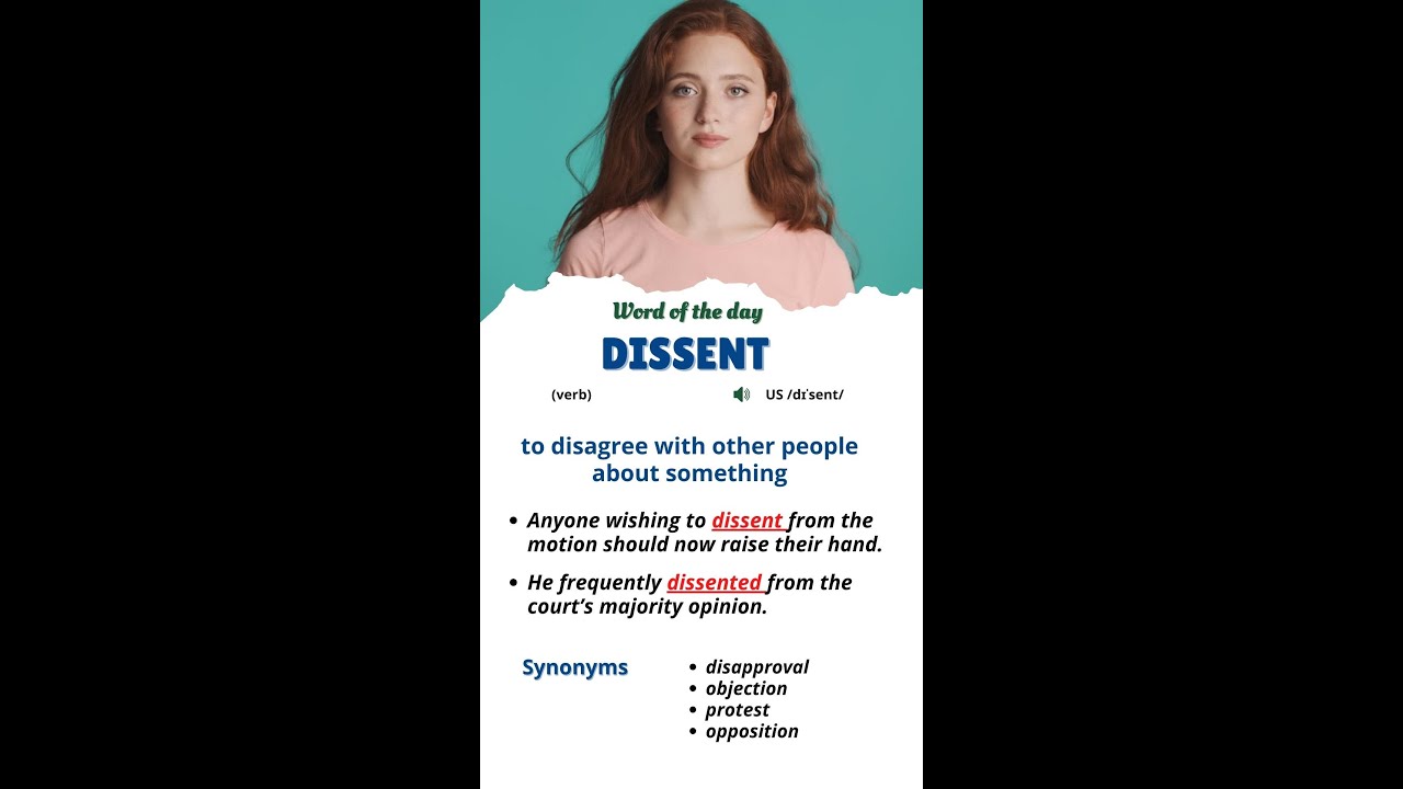 DISSENT | Word Of The Day | Meaning of Dissent | English Vocabulary | #vocab #shorts
