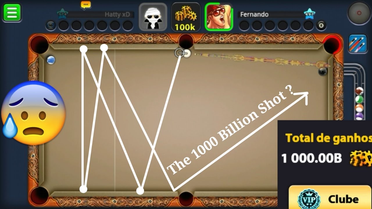 1000 BILLIONS - Fernando - Level 497 - (Indirect Highlights) - Miniclip 8 ball pool