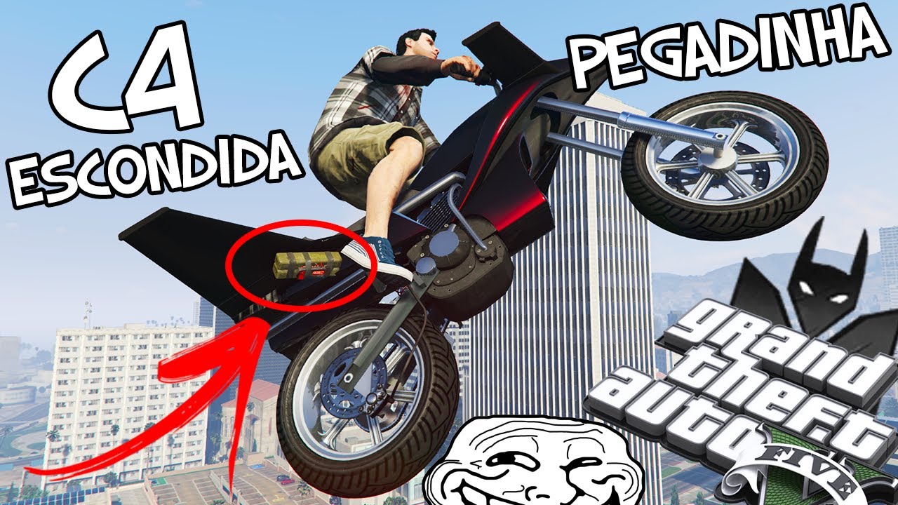 GTA V PEGADINHA - C4 ESCONDIDA NA OPPRESSOR A MOTO QUE VOA