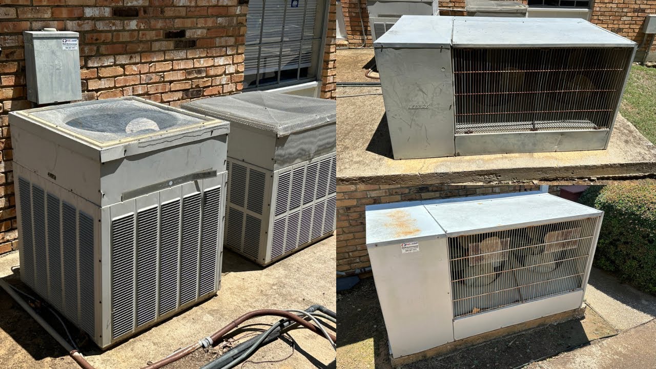 2 Vintage 1975 Lennox HS6 & 5 Vintage 1980 General Electric Central Air Conditioners