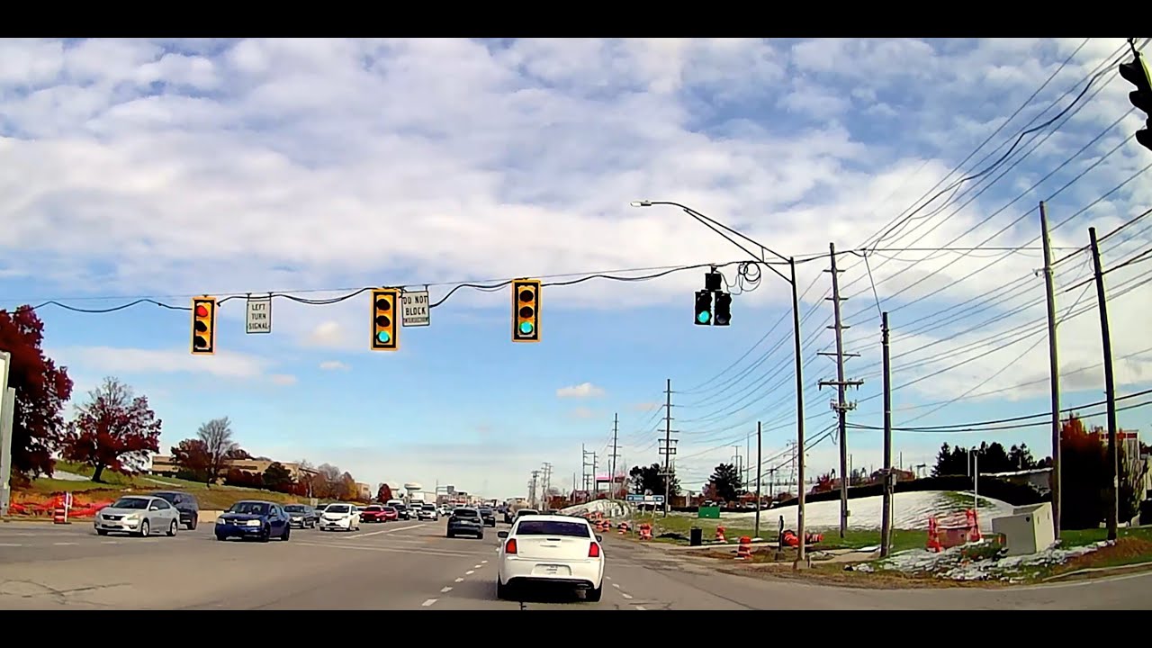 Driving on East Broad street in Columbus Ohio