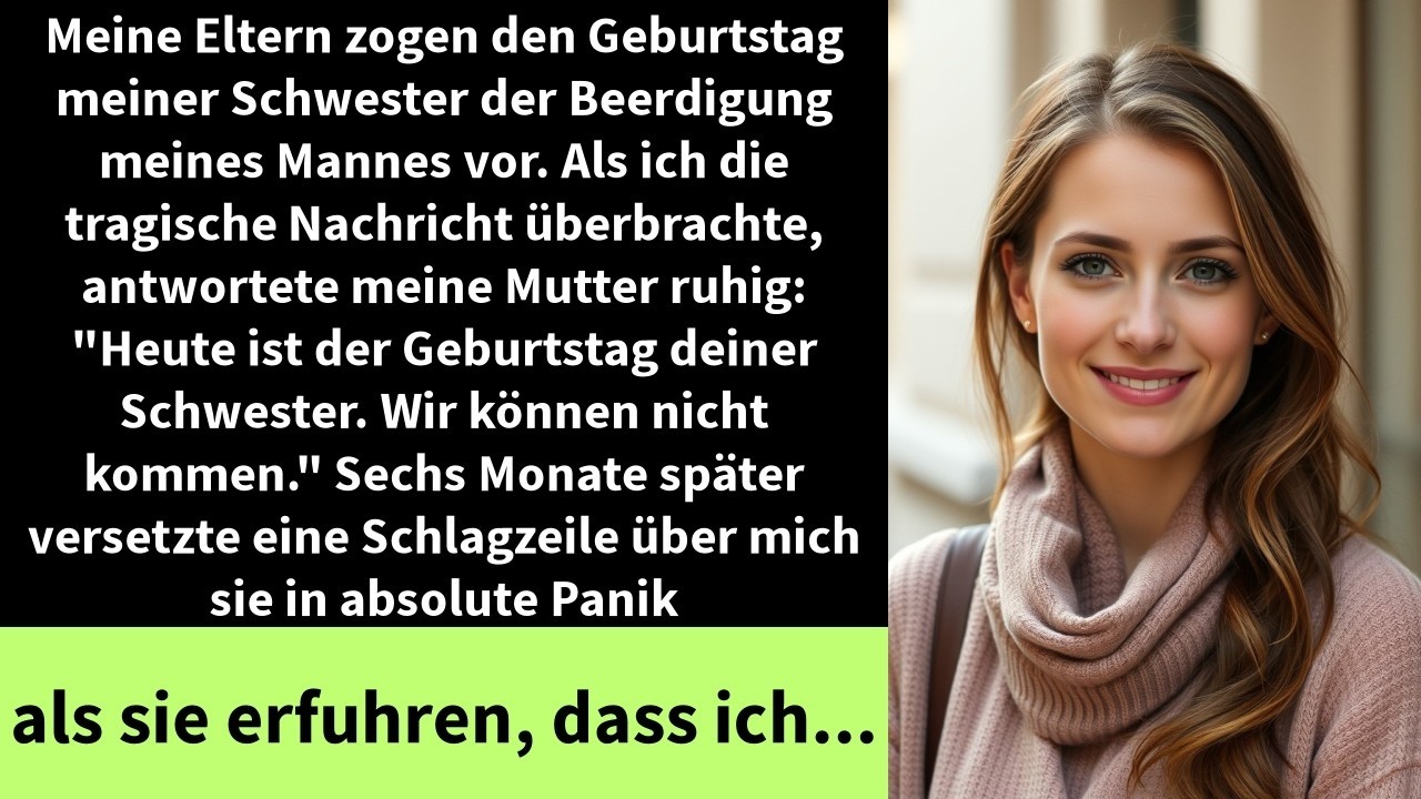 Meine Eltern zogen den Geburtstag meiner Schwester der Beerdigung meines Mannes vor