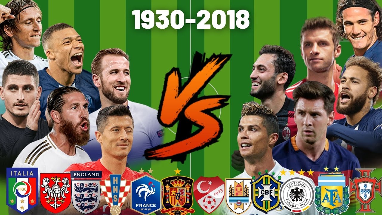 World Cup🏆(1930-2018)💪Brazil-Italy-England-Uruguay-Argentina-Germany-vb.