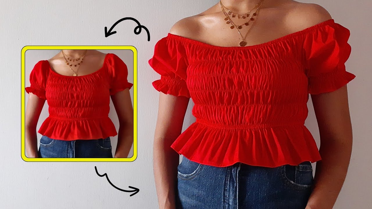 Cómo hacer blusa SIN HOMBROS o blusa CAMPESINA • Patrón gratis