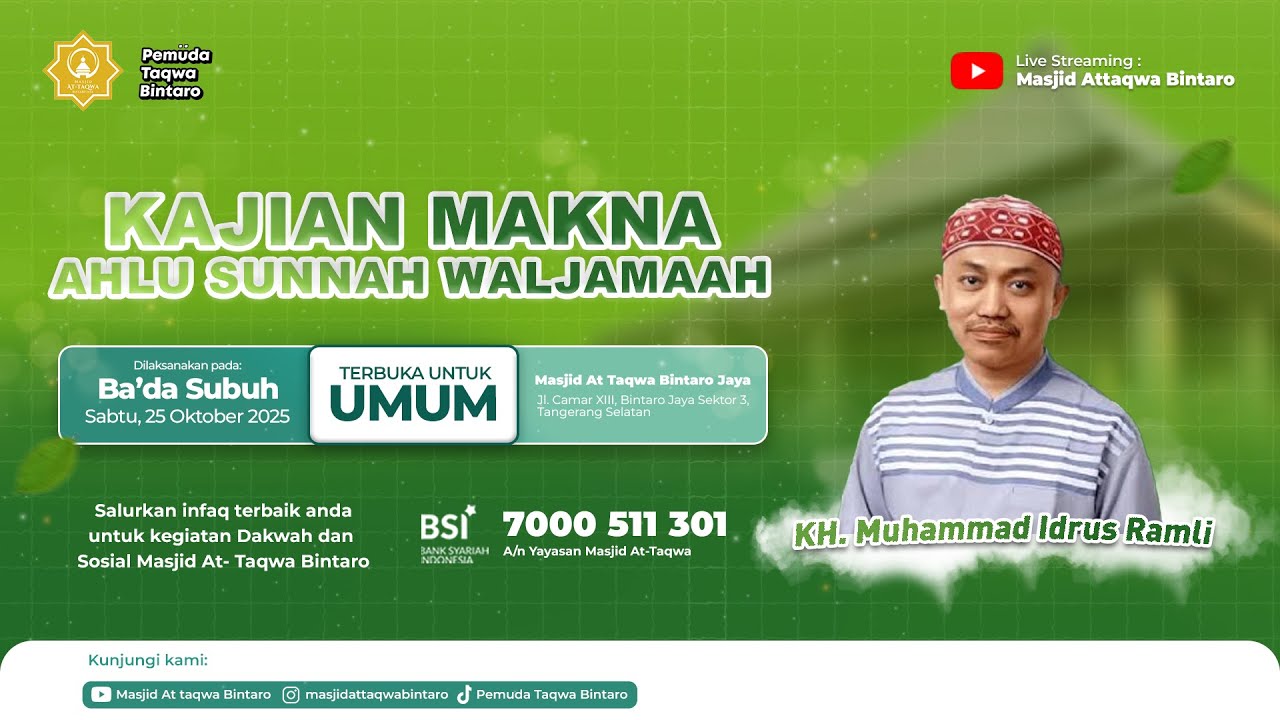 🔴 [LIVE] Kajian Makna Ahlu Sunnah Waljamaah | KH. Muhammad Idrus Ramli