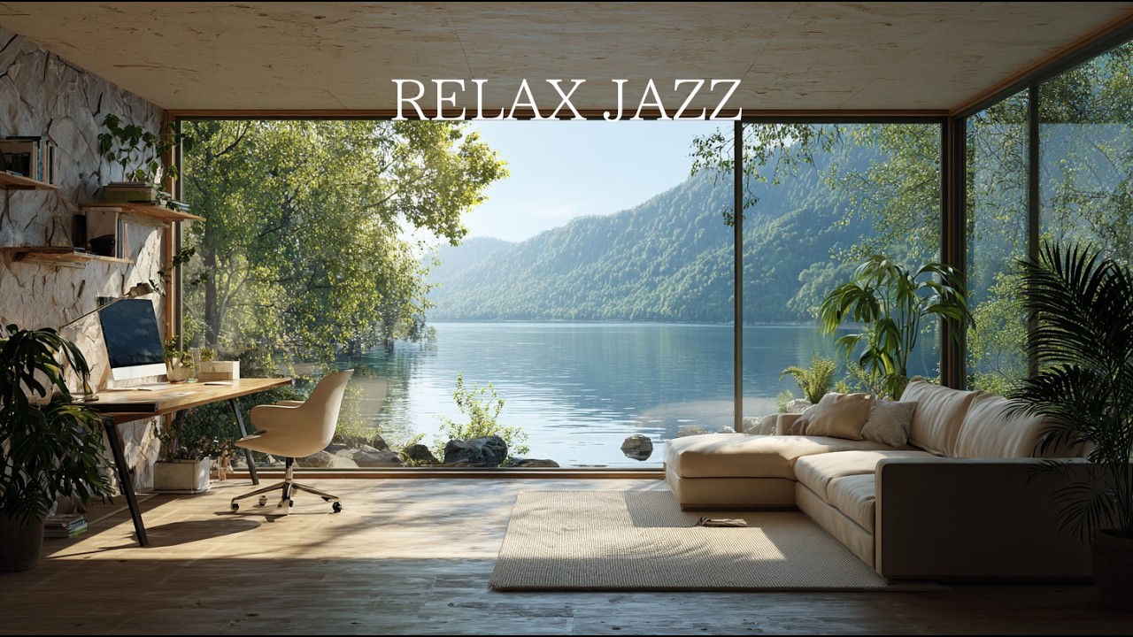 Quiet Jazz Room Ambience | Elegant Lakeside Atmosphere for Reading and Focus