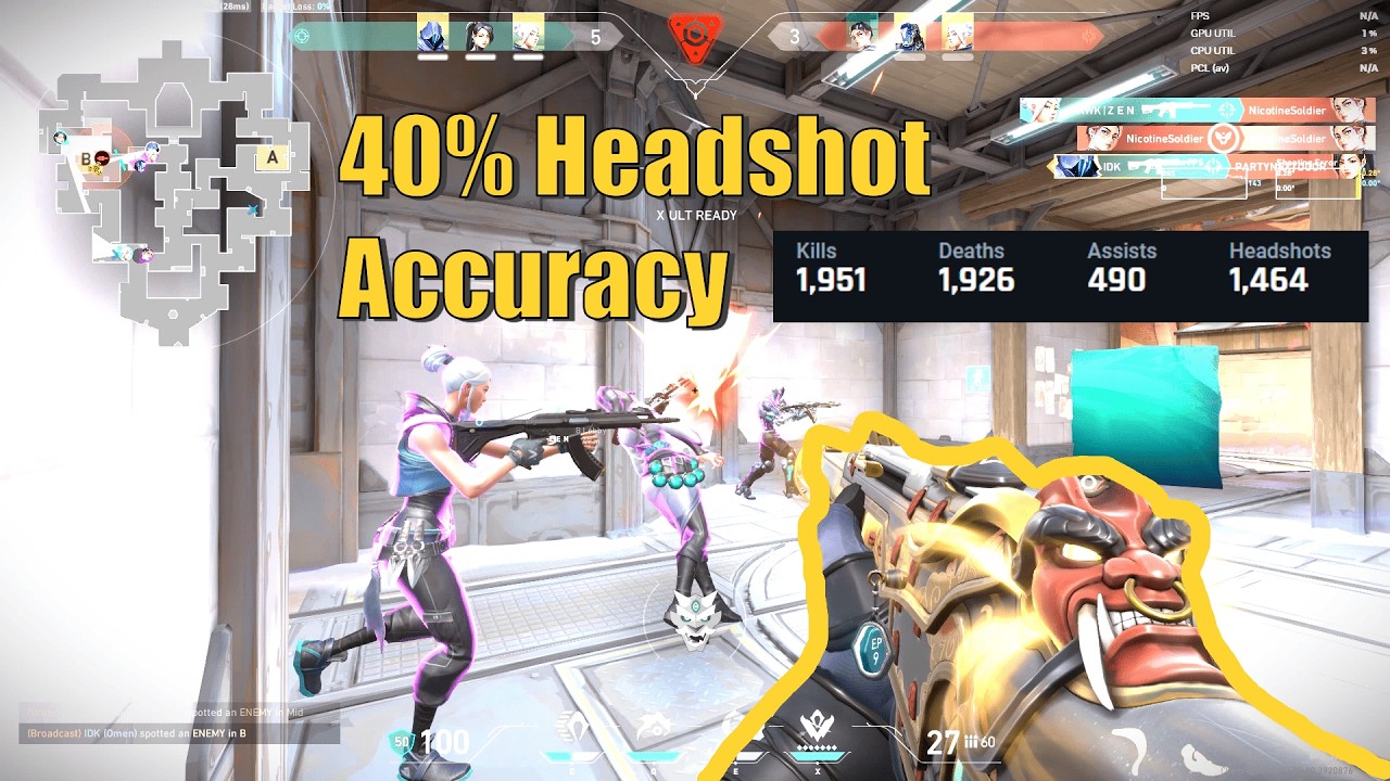 How 40% of headshot accuracy looks like | 5 minutes of aces and 4Ks ASMR