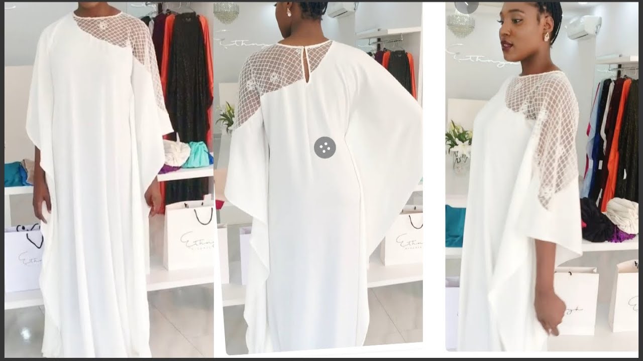How to make one shoulder yolk bubu tutorial/ kaftan with yolk/ how to sew a cowl dress with yolk