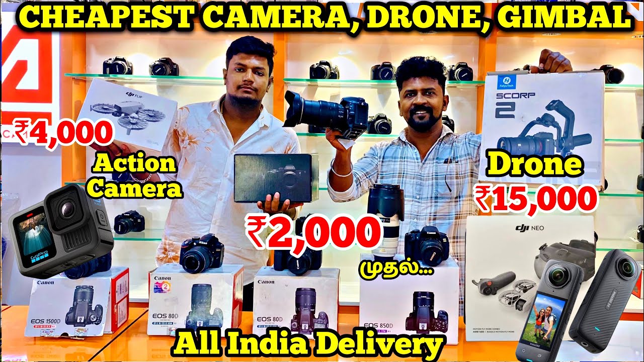 ₹2000 முதல்.. Camera, Gimbal, Drone, Mic.. / Open Box and Lite Used / Nanga Romba Busy